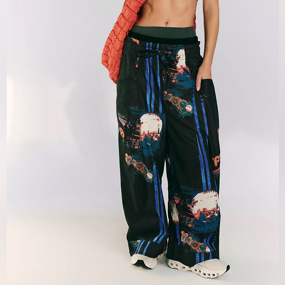 Printed Fresh Start Pants By Freepeople Movement Size M, Used One Time Only